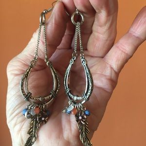 LUCKY BRAND DANGLING WESTERN BOHO EARRINGS